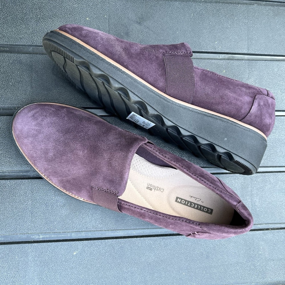 Clarks Collection Sharon Dolly Loafer Purple Suede Women's Size 7.5M Slip On NEW - Picture 6 of 9